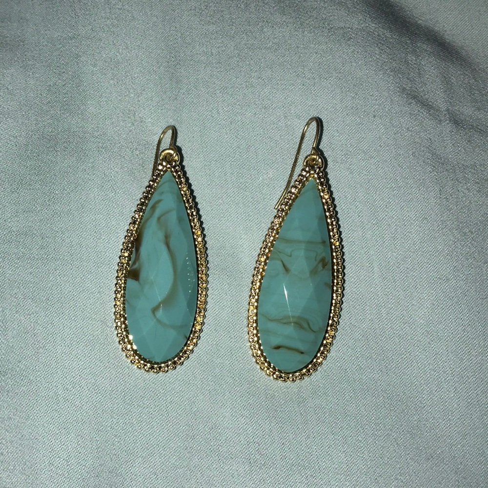 Turquoise oval drop earrings